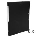 Exacompta Opak - 8 Boîtes de classement - dos 25 mm - noir