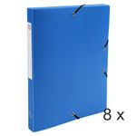 Exacompta Opak - 8 Boîtes de classement - dos 25 mm - bleu clair