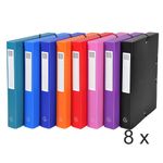 Exacompta Opak - 8 Boîtes de classement - dos 40 mm - couleurs assorties