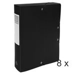 Exacompta Opak - 8 Boîtes de classement - dos 60 mm - noir