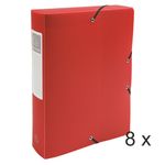 Exacompta Opak - 8 Boîtes de classement - dos 60 mm - rouge