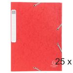 Exacompta - 25 Boîtes de classement en carte lustrée - dos 25 mm - rouge (livrées à plat)