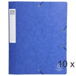 Exacompta - 10 Boîtes de classement en carte lustrée - dos 40 mm - bleu (livrées à plat)