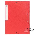 Exacompta - 10 Boîtes de classement en carte lustrée - dos 40 mm - rouge (livrées à plat)