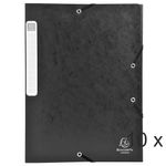 Exacompta - 10 Boîtes de classement en carte lustrée - dos 40 mm - noir (livrées à plat)