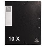 Exacompta - 10 Boîtes de classement en carte lustrée - dos 60 mm - noir (livrées à plat)