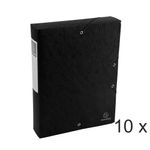 Exacompta Exabox - 10 Boîtes de classement en carte lustrée - dos 60 mm - noir