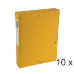Exacompta Exabox - 10 Boîtes de classement en carte lustrée - dos 60 mm - jaune