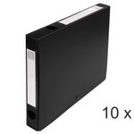 Exacompta - 10 Boîtes de classement à pression - dos 40 mm - noir - polypro