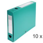 Exacompta - 10 Boîtes de classement à pression - dos 60 mm - vert - polypro