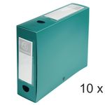 Exacompta - 10 Boîtes de classement à pression - dos 80 mm - vert - polypro