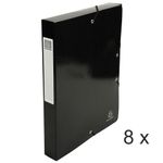 Exacompta Iderama - 8 Boîtes de classement - dos 40 mm - noir