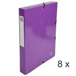 Exacompta Iderama - 8 Boîtes de classement - dos 40 mm - violet