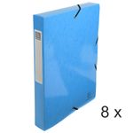 Exacompta Iderama - 8 Boîtes de classement - dos 40 mm - bleu clair