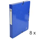 Exacompta Iderama - 8 Boîtes de classement - dos 40 mm - bleu foncé
