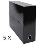 Exacompta Iderama - 5 Boîtes de transfert - dos 90 mm - noir