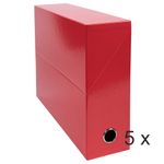 Exacompta Iderama - 5 Boîtes de transfert - dos 90 mm - rouge
