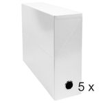 Exacompta Iderama - 5 Boîtes de transfert - dos 90 mm - blanc