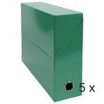 Exacompta Iderama - 5 Boîtes de transfert - dos 90 mm - vert foncé