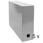 Exacompta Iderama - 5 Boîtes de transfert - dos 90 mm - gris