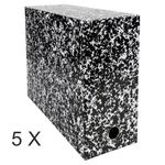 Exacompta Annonay - 5 Boîtes de transfert - dos 120 mm - toile blanc