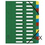 Exacompta Harmonika - 4 Trieurs à fenêtres 24 positions - vert