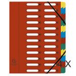 Exacompta Harmonika - 4 Trieurs à fenêtres 24 positions - rouge