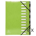 Exacompta Harmonika Iderama - 6 Trieurs 12 positions - vert anis