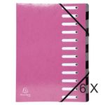 Exacompta Harmonika Iderama - 6 Trieurs 12 positions - rose