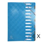 1928 by Exacompta - 6 Trieurs extensibles 12 positions - bleu tropique