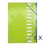 1928 by Exacompta - 6 Trieurs extensibles 12 positions - vert anis