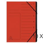 Exacompta - 10 Trieurs 7 positions - rouge