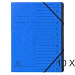 Exacompta - 10 Trieurs 12 positions - bleu