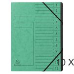 Exacompta - 10 Trieurs 12 positions - vert