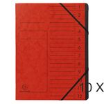 Exacompta - 10 Trieurs 12 positions - rouge