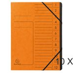 Exacompta - 10 Trieurs 12 positions - orange