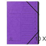 Exacompta - 10 Trieurs 12 positions - violet