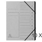Exacompta - 10 Trieurs 12 positions - gris