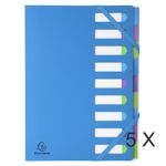Exacompta Campus Neon - 5 Trieurs 9 positions - bleu