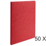 Exacompta - 50 Chemises à dos rainé - 400 gr - rouge