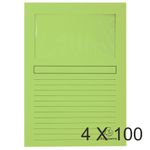 Exacompta Forever - 4 Paquets de 100 Chemises à fenêtre - 120 gr - vert pré