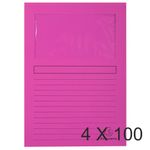 Exacompta Forever - 4 Paquets de 100 Chemises à fenêtre - 120 gr - fuchsia