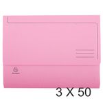 Exacompta Super 210 - 3 Paquets de 50 Chemises poche à soufflet - rose