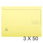 Exacompta Super 210 - 3 Paquets de 50 Chemises poche à soufflet - jaune canari