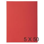 Exacompta Rock"s - 5 Paquets de 50 Chemises 1 rabat - 210 gr - rouge