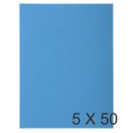 Exacompta Rock"s - 5 Paquets de 50 Chemises 1 rabat - 210 gr - bleu