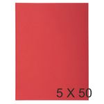 Exacompta Super 210 - 5 Paquets de 50 Chemises 2 rabats - 210 gr - rouge