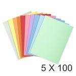 Exacompta Super 160 - 5 Paquets de 100 Chemises - 160 gr - couleurs assorties