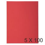Exacompta Super 160 - 5 Paquets de 100 Chemises - 160 gr - rouge