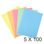 Exacompta Super 160 - 5 Paquets de 100 Chemises 1 rabat - 160 gr - couleurs assorties